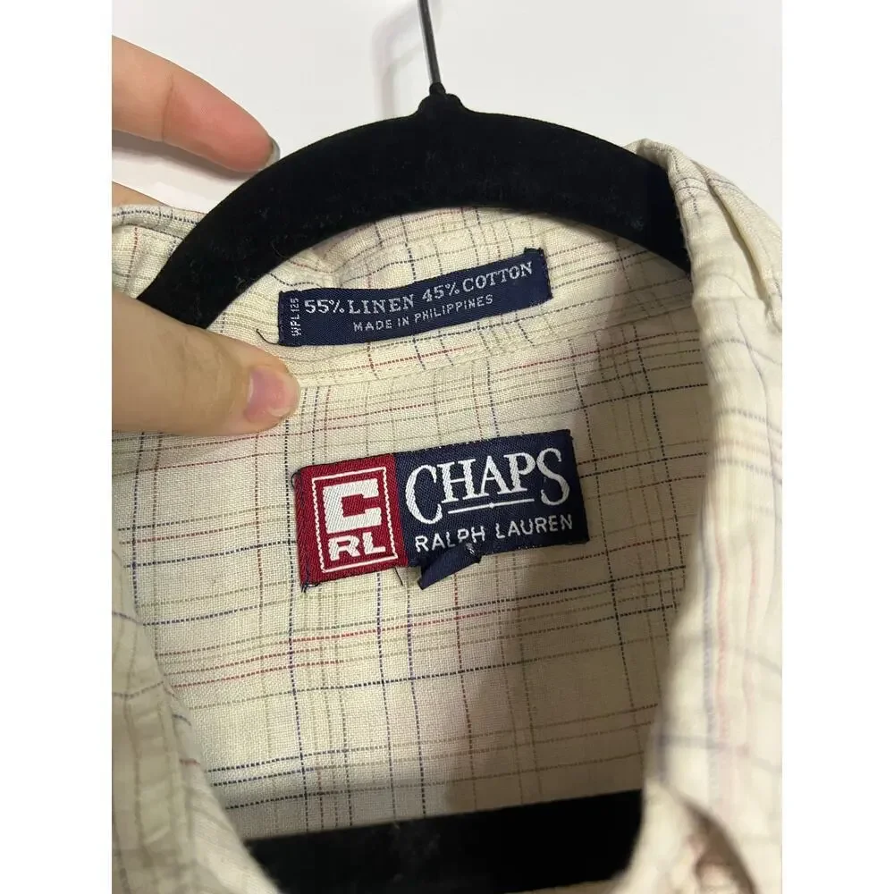 Chaps Ralph Lauren Shirt Men's Linen Blend Size Large